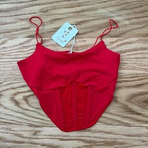 Red corset top